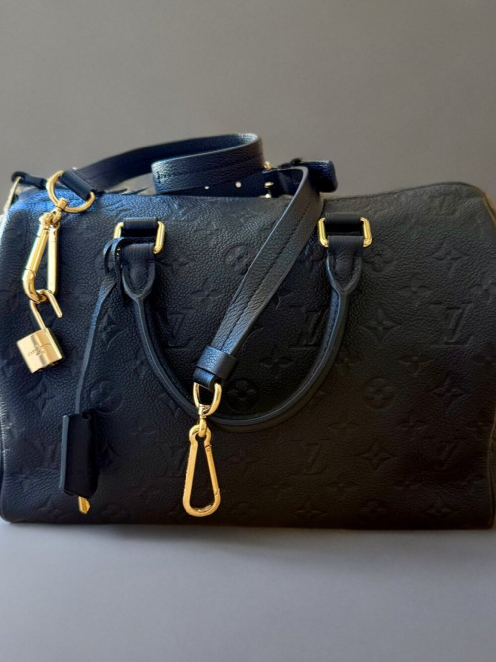 Louis Vuitton Black Monogram Empreinte Speedy Soft 30 Bandouliere Handbag